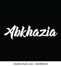 abkhazia, text design. Vector calligraphy. Typography poster. Usable as background.