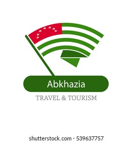 Abkhazia The Travel Destination logo - Vector travel company logo design - Country Flag Travel and Tourism concept t shirt graphics - vector illustration
