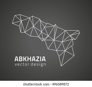 Abkhazia vector black outline triangle perspective map