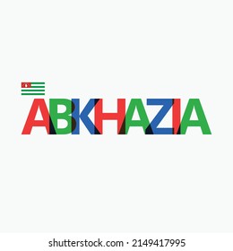 Abkhazia vector RGB typography with its flag. European or Asian national entity logotype decoration.