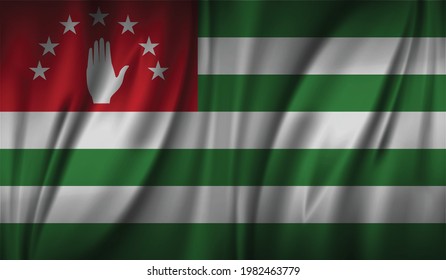 Abkhazia wave flag flat layout vector illustration