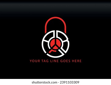 ABL alphabet lock symbol logo creative design.