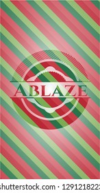 Ablaze christmas badge background.