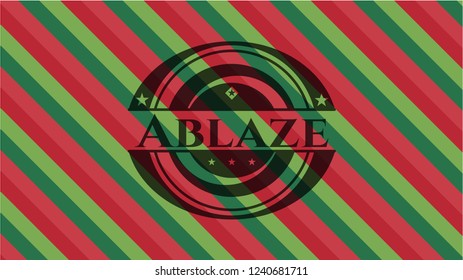 Ablaze christmas colors style badge.