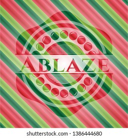 Ablaze christmas colors style badge. Vector Illustration. Detailed.