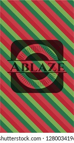 Ablaze christmas emblem background.