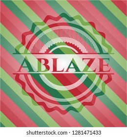 Ablaze christmas emblem background.