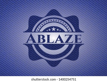 Ablaze with jean texture. Vector Illustration. Detailed.