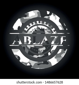 Ablaze on grey camouflage pattern