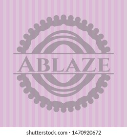 Ablaze pink emblem. Retro. Vector Illustration. Detailed.