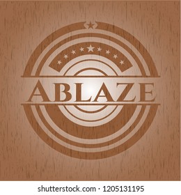 Ablaze realistic wooden emblem