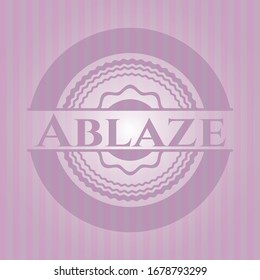 Ablaze retro pink emblem. Vector Illustration. Detailed.