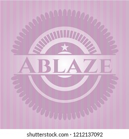 Ablaze retro style pink emblem