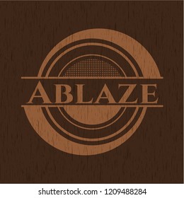 Ablaze retro wooden emblem