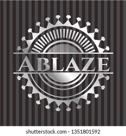 Ablaze silver shiny badge