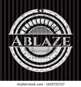 Ablaze silver shiny emblem]. Vector Illustration. Mosaic.