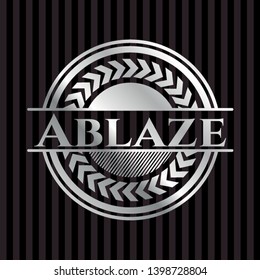 Ablaze silvery emblem or badge. Vector Illustration. Mosaic.