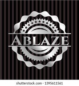 Ablaze silvery shiny emblem. Vector Illustration. Mosaic.