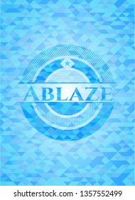 Ablaze sky blue mosaic emblem