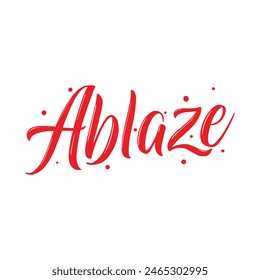 ablaze text on white background.