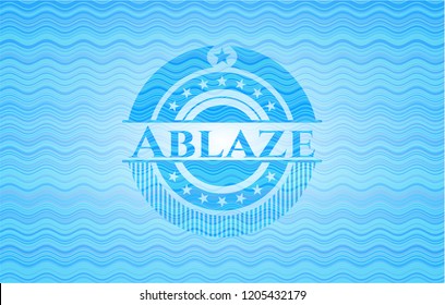 Ablaze water badge background.