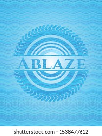 Ablaze water style badge. Vector Illustration. Detailed.