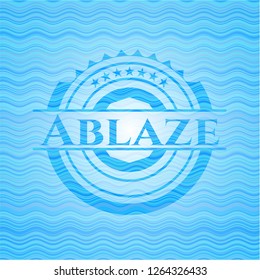 Ablaze water wave concept style emblem.