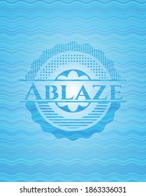 Ablaze water wave representation badge. Vector Illustration. Detailed. 