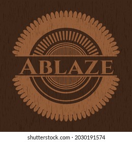 Ablaze wood emblem. Vector Illustration. 