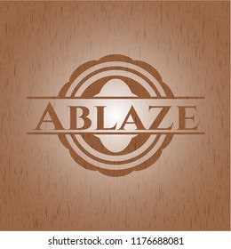 Ablaze wooden emblem