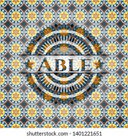 Able arabic style emblem. Arabesque decoration.