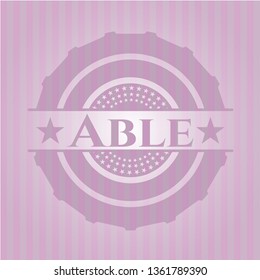 Able badge with pink background