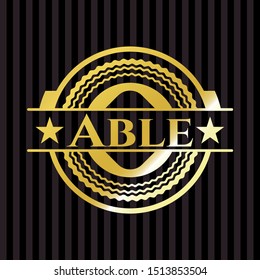 Able gold emblem. Vector Illustration. Detailed.