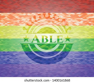 Able lgbt colors emblem. Vector Illustration. Mosaic.