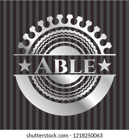 Able silver emblem or badge