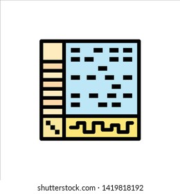 Ableton, Application, Audio, Computer, Draw  Flat Color Icon. Vector icon banner Template