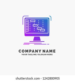 Ableton, application, daw, digital, sequencer Purple Business Logo Template. Place for Tagline.