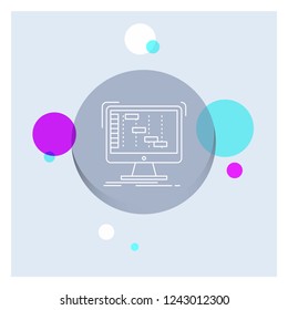 Ableton, application, daw, digital, sequencer White Line Icon colorful Circle Background