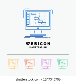 Ableton, application, daw, digital, sequencer 5 Color Line Web Icon Template isolated on white. Vector illustration