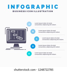 Ableton, application, daw, digital, sequencer Infographics Template for Website and Presentation. GLyph Gray icon with Blue infographic style vector illustration.