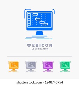 Ableton, application, daw, digital, sequencer 5 Color Glyph Web Icon Template isolated on white. Vector illustration