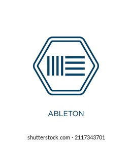 ableton icon. Thin linear ableton outline icon isolated on white background. Line vector ableton sign, symbol for web and mobile