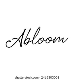 abloom text on white background.