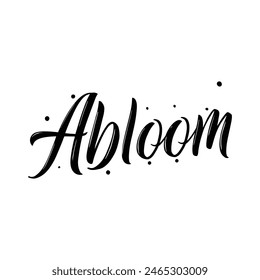 abloom text on white background.