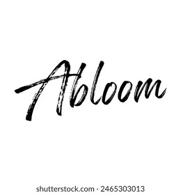 abloom text on white background.