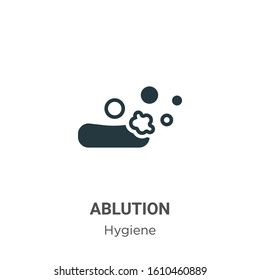 Ablution glyph icon vector on white background. Flat vector ablution icon symbol sign from modern hygiene collection for mobile concept and web apps design.