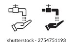 Ablution icon in black solid style. linear symbol.
