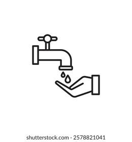 Ablution icon in liner stroke style