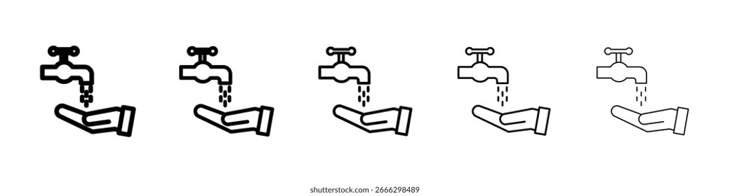 Logotipo de icono de ablución en colección de líneas de trazo