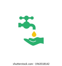 Ablution icon, washing hand icon in color icon, isolated on white background 